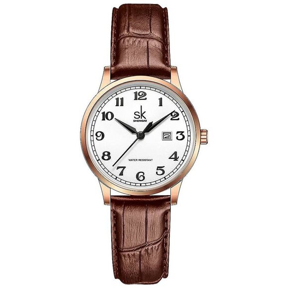 SK Classic Business Women Watches , Rosegold-Brown